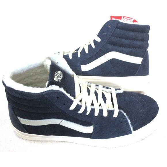 Vans Men's Sk8-Hi Cozy Hug Lined Parisian Night Blue White shoes Sizes NIB - Picture 1 of 5